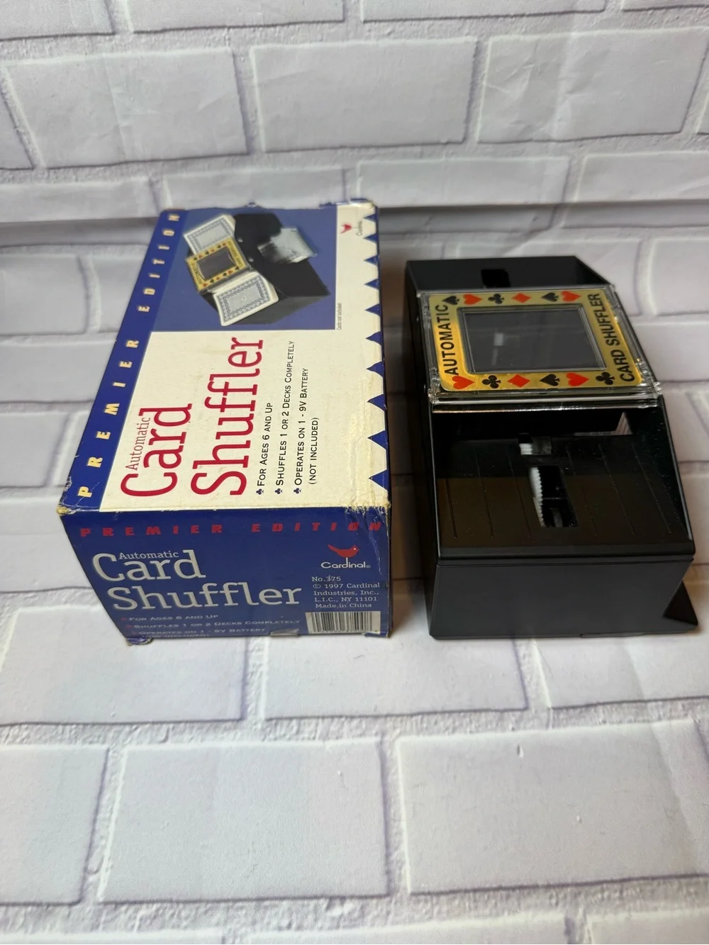 Vintage Automatic Card Shuffler Premier Edition 1-2 Deck Battery Operated